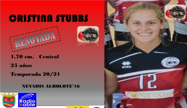 Cristina Stubbs será la tercera central de Albolote Club Voleibol’16