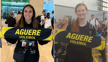 Las tres extranjeras del Fedes Ascensores Ciudad de La Laguna, ya en la isla