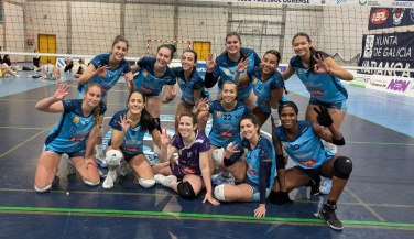 Aceites Abril Voleyourense suma una victoria de carácter en O Pompeo frente al Voleibol Astillero