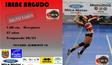 Irene Argudo renueva y se convertirá en la capitana de Albolote Club Voleibol 